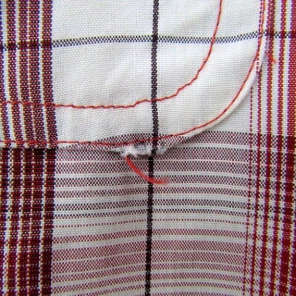 Solaris Ivory Rust Plaid Button Front Shirt Mens Size M Hiking Long Sleeve - Picture 11 of 11